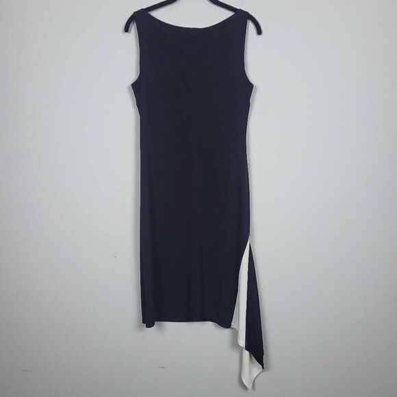 VTG Jessica McClintock USA Made Black White Scalloped Hem Shift Dress Size S - Picture 2 of 8